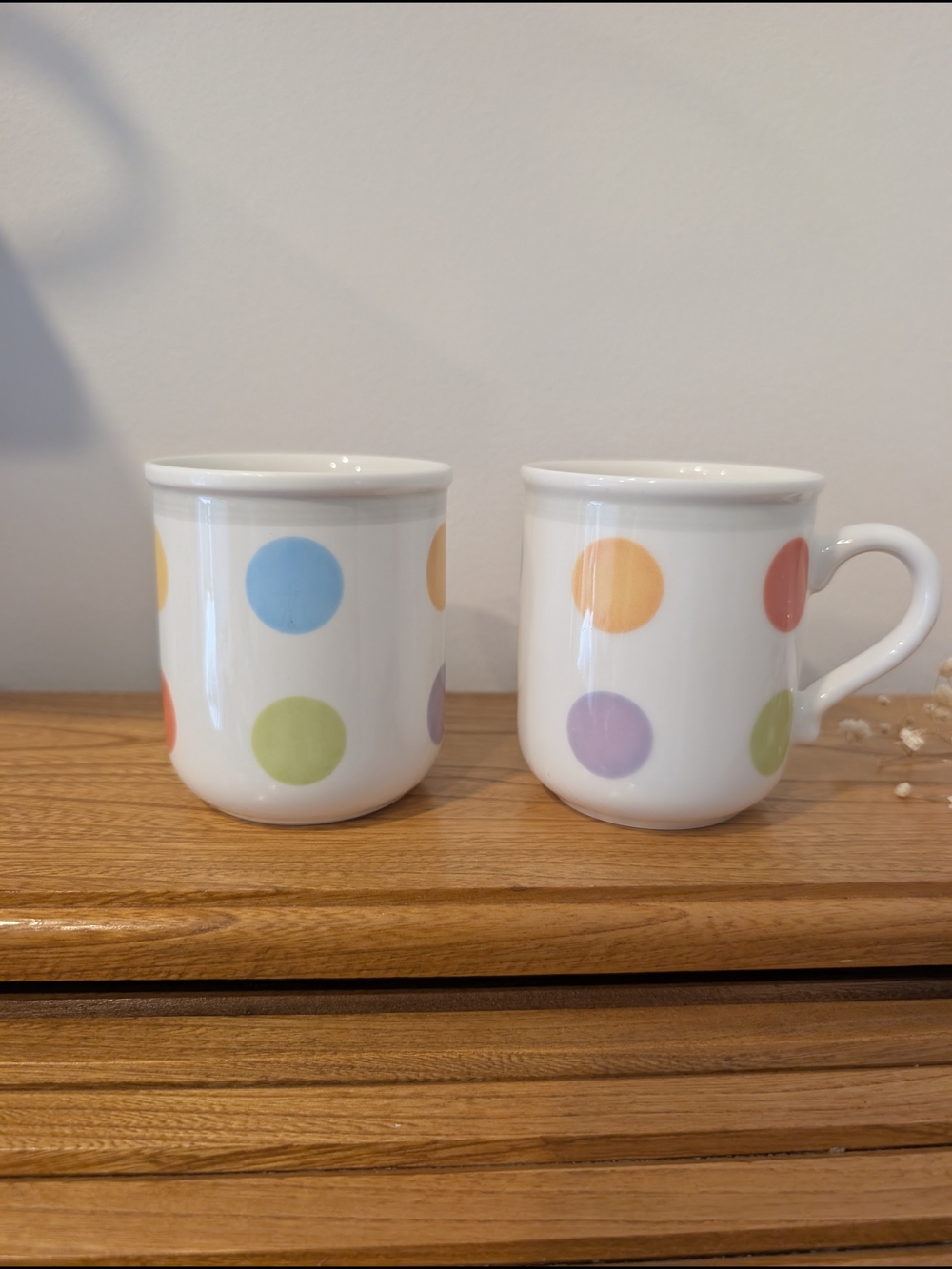 VTG Villeroy & Boch Bonjour Polka Dot Ceramic Mugs - Set of 2 - Picture 3 of 8